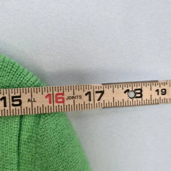 VTG Genny Maglia Cardigan Woman Small Green Wool Blend Heavy Knit Made in‎ Italy